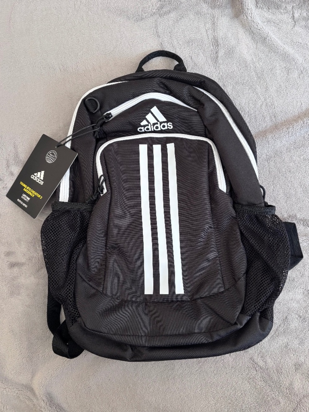 ADIDAS Kids School Backpack Black / White Young BTS Creator 2 - NWT